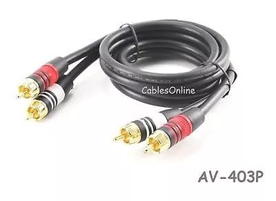 3ft Premium 2-RCA Plug To 2-RCA Plug 22AWG Audio Cable • $11.99