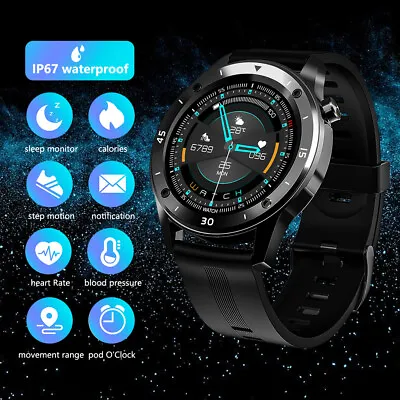 $34.99 • Buy Men Waterproof Smart Watch Heart Rate Monitor Fitness Tracker For Android IPhone