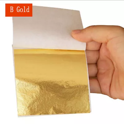 Sheet Foil Leaf Paper Imitation Gold Silver Copper Leaf Gilding Craft Art F • $3.75