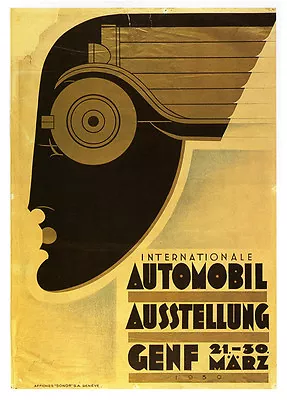 International Auto Vintage German Poster Fine Art Paper Giclee Print 24x32 In. • $55.03