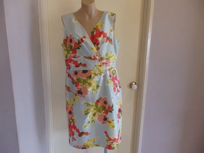 $25 • Buy Lovely Perri Cutten Floral Silk Dress Size 12-14 Wedding Party Cocktail Evening