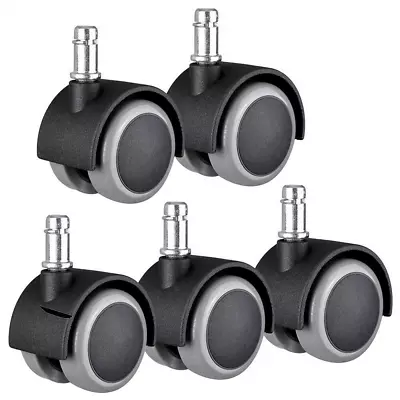 Set Of 5 Heavy Duty Office Chair Caster 2-INCH Rubber Swivel Wheels Replacement • $13.79