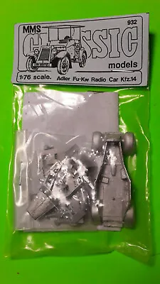 932 MMS Model 1/76 Adler FU KW Radio Car KFZ 14 German Military Armor Kit E5 • $29.99