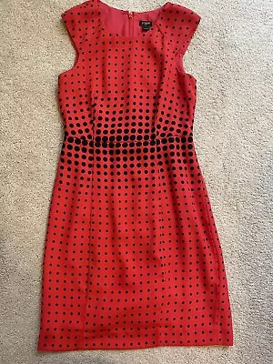 J Crew Womens Dress Size 2 Red Polka Dot Sleeveless Sheath Pencil • $5.28