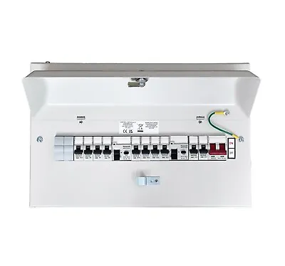 MK Honeywell 16 Way Populated White Metal Consumer Unit Fuse Board 10 MCB Loaded • £48.50