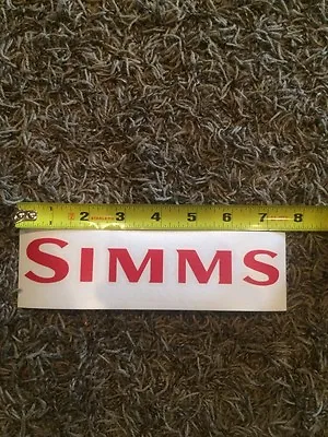 Simms Fly Fishing Sticker Decal Red Approx 7.5  • $4.50