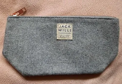Jack Wills Make Up Bag Brush Bag Pencil Case Grey Zip Fastening  • £6
