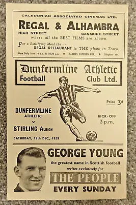 1959/60  DUNFERMLINE ATHLETIC V STIRLING ALBION • £4.99