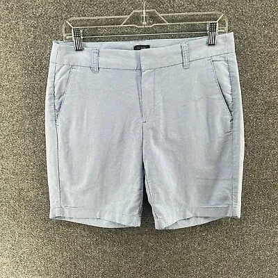 J.Crew Shorts Womens 4 Blue Bermuda Chino Mid Rise Pockets Comfort • $13.99