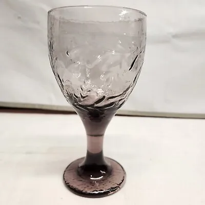 6 Libbey Vintage Garden Vine Amethyst Glass Wine Goblets 6 Glasses  • $20.94