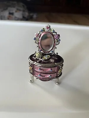 $8.50 • Buy Nobility Pink Bejeweled Vanity Trinket Box Vhtf Great Condition