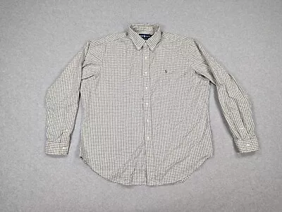 Ralph Lauren Polo Shirt Mens Extra Large Grey Check Flannel Lightweight Pony • $22