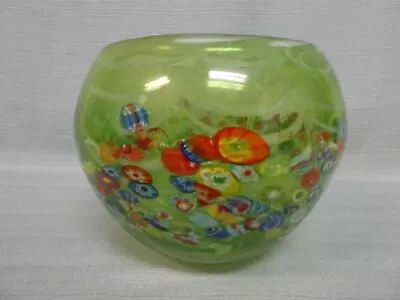 Striking Millefiori Glass Bowl • $44.99