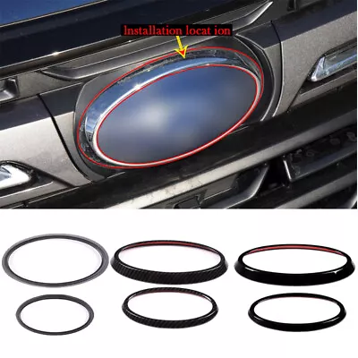 Matte Black Front+Rear Car Logo Wordmark Ring Trim For Subaru Forester 2022-2023 • $14.99