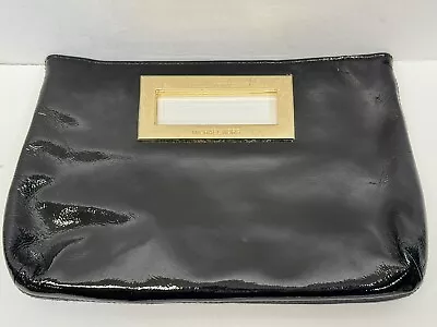 Michael Kors Berkley Clutch Handbag Women's Black Patent Leather Cocktail Dressy • $24.99