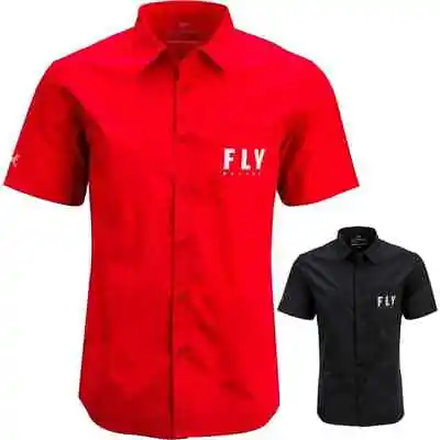 Fly Racing F20 Mens Motocross Off Road Dirt Button Up Short Sleeve Pit Shirt • $37.95