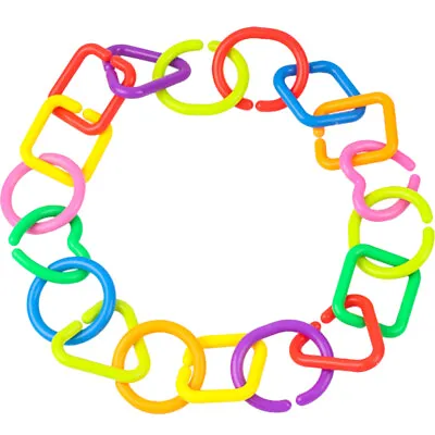  75 Pcs Links To Attach Baby Toys Rings Geometric Chain Buckle • £67.38