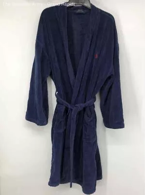 Polo Ralph Lauren Mens Blue Cotton Long Sleeve Belted One-Piece Robe Size L/XL • $9.99