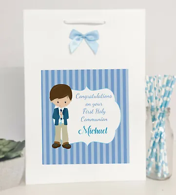 Personalised First Holy Communion Gift Bag Boy Blue • £4.50