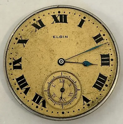 1915 Elgin 12s 7J Grade 303 Model 3 Pocket Watch Movement And Fancy Dial • $24.99