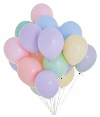 10-50 Macaron Pastel Balloons Birthday Unicorn Ballons Baby Shower Party BalonUK • £3.95