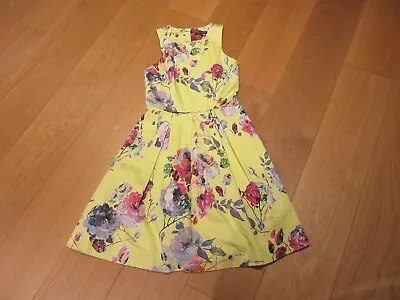 Ladies Spotlight Warehouse Yellow Pink Floral Sleeveless Dress Size 10 • £4.99