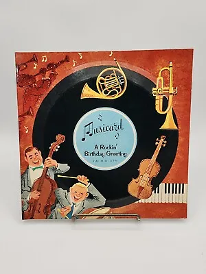 Vintage NOS Playable Birthday Greeting Card IT'S A RECORD Big Band 33 RPM 1958  • $9.99