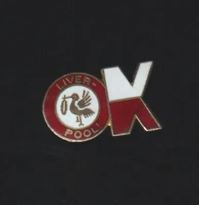 LIVERPOOL F.C. Vintage 'COFFER' 1960s 'OK' Red & White Enamel Badge FREE POST UK • £15.99