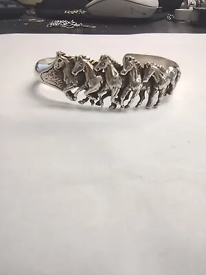 Kabana Sterling Silver Horses Figure Cuff Bracelet • $149