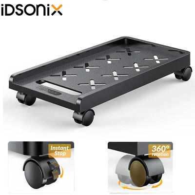 $30.99 • Buy IDsonix PC Case Desktop CPU Stand Holder Computer Tower Rolling Wheels BLACK