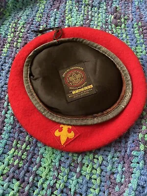 Vintage Official Headwear Boy Scouts Of America Red Beret Hat Medium 100% Wool • $20