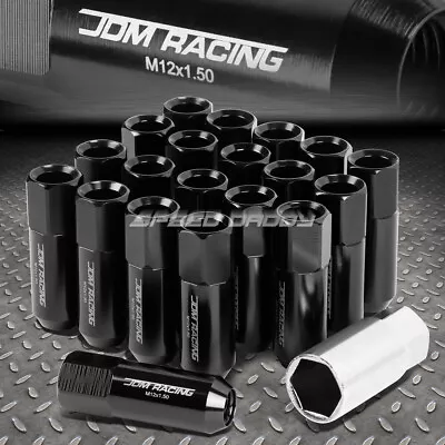 20x Racing Rim 60mm Extended Anodized Wheel Lug Nut+adapter Key Black • $16.90