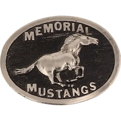 Nos Memorial Mustangs Hedwig Village Texas High School 70s Vintage Belt Buckle • $40