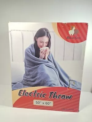 Mia &Coco Electric Heated Blanket Throw Flannel Sherpa Fast Heating 50  X 60  • $24.99