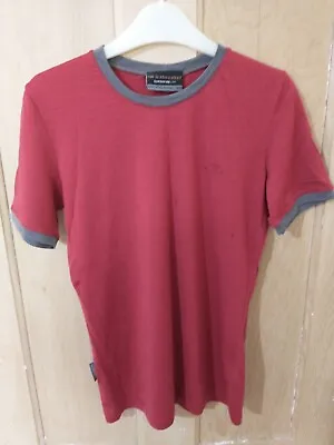 Icebreaker Superfine 190 T-shirt Size Womens XS 100% Pure Merino Red / Grey • £20