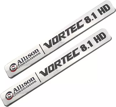 2Pcs Allison Transmission 8.1 Hd 8.1L Vortec Emblems For 2500Hd 3500Hd  Chrome • $13.59