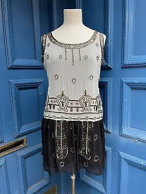 Stunning Miss Selfridge Petites Flapper 1920 Style Evening Dress Size 10 • £60