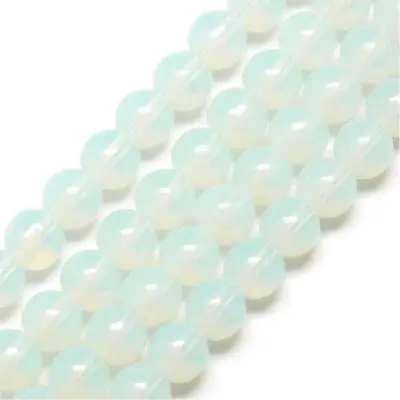 Strand Imitation White Jade Beads Round 6mm Or 8mm Diameter Milky White • £3.25