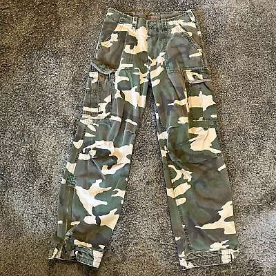 Camouflage Cargo Pants Baggy Y2K Hip Hop Military Faded Camo Men's 34x32 (33x31) • $34.99