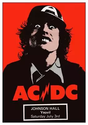 $16.94 • Buy AC/DC - POSTER - Live Concert 1976 UK  - HIGH VOLTAGE Tour Angus Young Wall Art