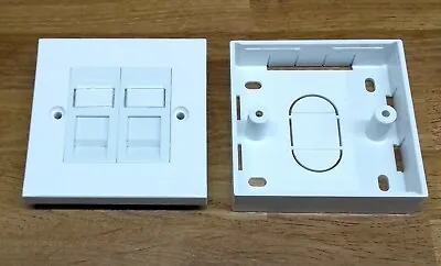 Kauden RJ11 Telephone Twin Socket Module Faceplate Fax Adsl Vdsl Modem + Box • £5.99