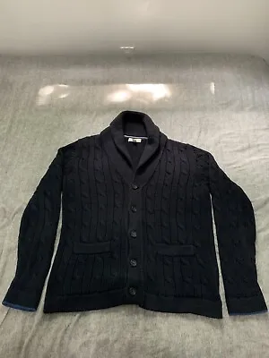 Banana Republic Mens Cotton Knit Shawl-Collar Cardigan Sweater Size Small Navy • $9.99