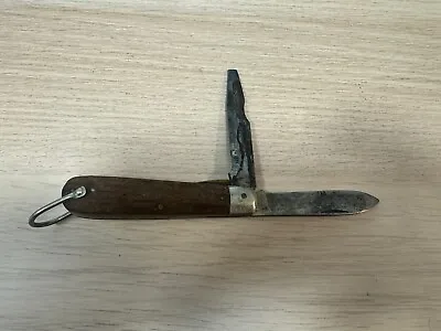 Vintage Kutmaster Utica NY Electricians Knife - Wood Handles • $10