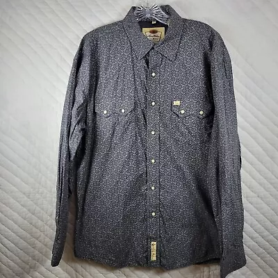 Larry Mahan Pearl Snap Shirt Western Cowboy Geometric Men's XL EUC FAST SHIP • $21.88