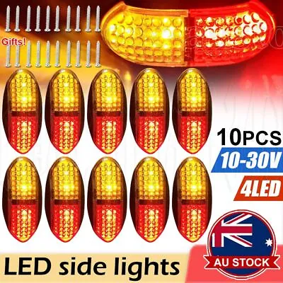 $18.89 • Buy 10X LED Clearance Lights Side Marker Amber Red Indicators Trailer Truck RV Lamp