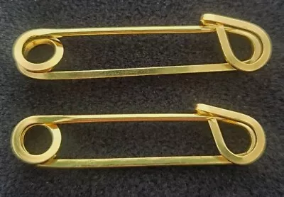 One Pair Of Art Deco 10K Gold Plated Vintage Safety Pins. Crafts Jewelry Etc. • $21.79