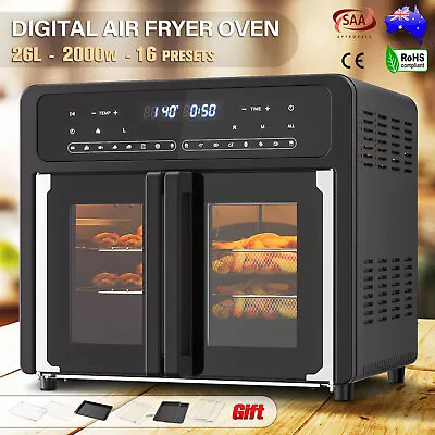 Convection Oven 26L Electric Cooker Dual Space Air Fryer Kitchen French Door • $179.90