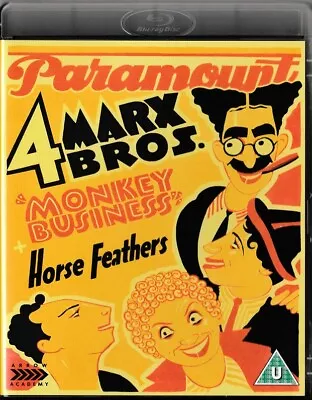 Monkey Business + Horse Feathers   Marx Brothers Blu-ray ARROW Like New • £2.99