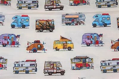 Happy Camper Too Clothworks FABRIC 2.6 YDS (94 )  X44'' RV Motorhomes Trailers • $19.99