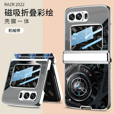 Magnetic Hinge Glass Protective Case Cover + Front Glass For Motorola RAZR 2022 • $23